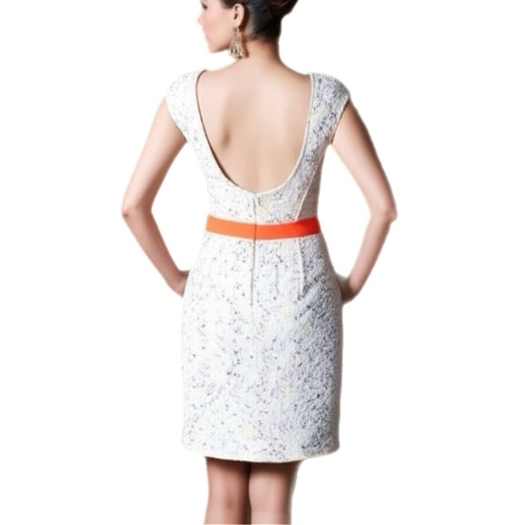 Solemio Confetti Textured Cocktail Dress Sz M Short Sleeve Mini Low Back Party - Picture 12 of 12